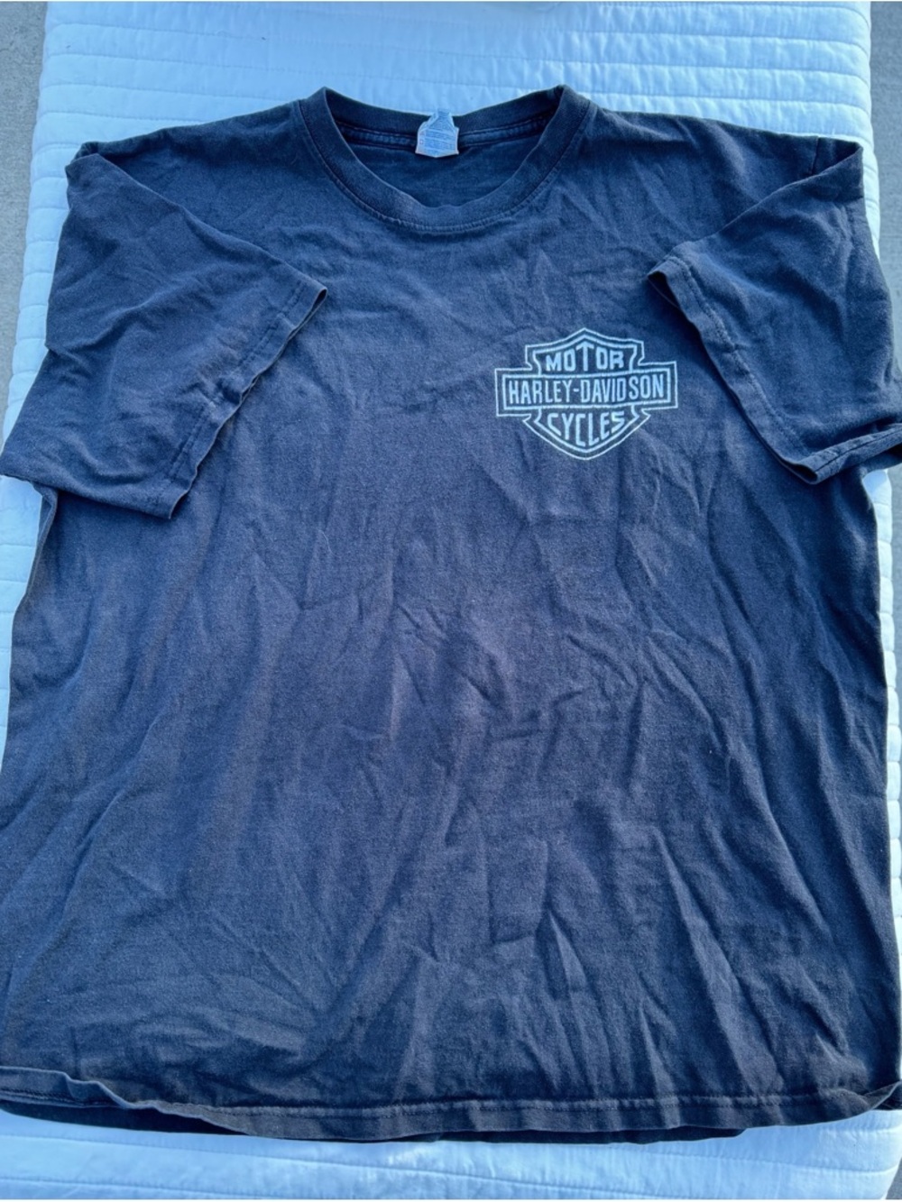 Harley-Davidson Black Short Sleeve Tee with White Shield Logo
